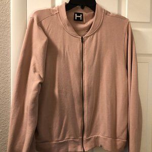 H by Bordeaux Fleece Bomber Jacket